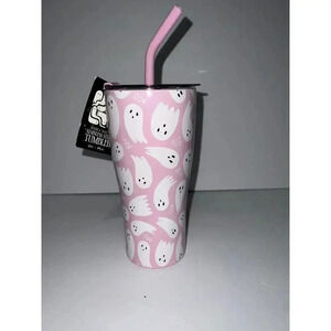 TK Maxx homesense PINK GHOST Stainless Steel Double Walled Tumbler Cup Halloween